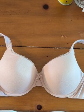 Paramour Blush Pink Smooth Molded Bra with Lace Trim